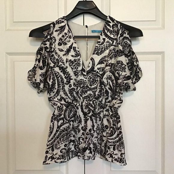 Alice + Olivia Tops - Alice + Olivia Black and Cream Top